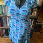 Fresh Produce XS fish print tulip sleeve fit & flare knit dress Photo 0