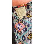 Japna  Women's Blouse Scoop Neck Zipper Back Geo Print Size L Photo 3