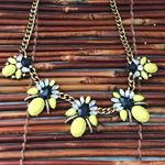 J.Crew Yellow Blue & Rhinestone Necklace Photo 3