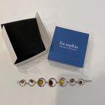 Lia Sophia Lía Sophia Women’s Bracelet Silver-Tone Circles Brown Yellow Gemstones Metallic Photo 6