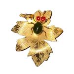 Insect on Leaf Women's Gold Tone Brooch Pendant Pin Accessories Jewelry Fashion Photo 5