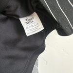 Tiger Mist  | Clara Striped Pinstripe Tie Strap Mini Slit Dress Black White Photo 9