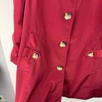 London Fog  Red Button Front Trench Coat Jacket Sz Medium Plaid Flannel Lined Photo 9