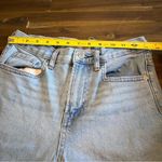 Everlane Straight Leg Jeans Pants Fringe Distr Hem Light Wash 27 High Rise Photo 8