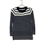 Loft Striped Sweater in Navy Size XS Blue and White Crew Neck Photo 1