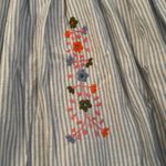 Pink Chicken Allegra & Luca Marabelle Blue White Stripe collab embroidery dress Size M Photo 2