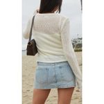 John Galt White Button Front Tie Cardigan Wool Angora Blend White One Size Size undefined Photo 1