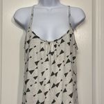 Women's V-Neck Suspender Dress Triangle Swing Flowy Cream/Gray Size Large EUC #7894 Photo 1