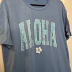 SheIn Women’s Blue Aloha Oversized Graphic T-Shirt Size: S Photo 2