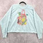 Grayson Threads  Crop Blue Eat Good Feel Good Graphic Sweatshirt Extra Small XS Photo 0