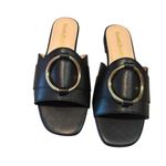 RUSSELL‎ & BROMLEY women’s trickle black flat ring trim slide leather 40/9.5 Photo 2