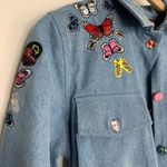 Meghan Fabulous Boheme Butterfly Bomb Jacket Denim Womens Small Blue Photo 9