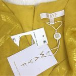 WAYF Yellow Gold Snake Print Long Sleeve Mini Dress Ruched Low Cut Large New Photo 4