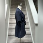 Talbots NEW Vintage 1994  Washed Silk Belted Shirt Jacket Blouse Navy Women’s 12 Photo 1