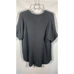 Universal Threads Universal Thread Women's Asymmetrical Hem Split Neck Short Sleeve Top Gray Small Photo 4