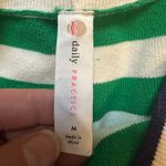 Daily Practice Medium Anthropologie Green White Striped Shorts Tight Knit Cotton Photo 5