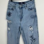 Hollister Ultra High-Rise Floral Embroidered Dad Jeans Size 1R waist 25 Photo 3