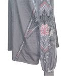 🎁 KATE & SAM Ribbed Velvet Embroidered Sweater Gray Size XL Photo 3