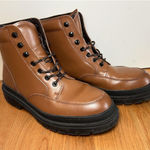 BP Boots Womens Size 8.5 Brown Leather Lace Up Lug Sole Ankle Combat Hiker Photo 0