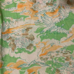 Vintage polyester short sleeve shirt graphic birds‎ cottage house rave Y2K 90s Orange Photo 2
