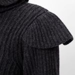 Ganni Phantom Gray Ruffle Open Back Wool Sweater XS NWT Photo 6