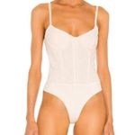 Jonathan Simkhai Paisley Bobbinet Bustier Bodysuit in Parchment Size M Photo 2