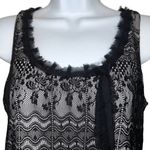 CAbi  Emily Floral Black Lace With  Champagne‎ Lining Chiffon Trim Top EUC XS Photo 2