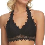 Felina Light Lavender Lace Lightly Padded Halter Bralette Purple Photo 3