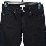 ZARA SZ 6 The Disco Pant Jeans Mid-Rise Frayed Hems Zip-Fly Bootcut Black Womens Photo 1