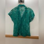 Victoria's Secret EUC Vintage Victoria’s Secret Emerald Green Lace Lingerie Pajama Top Size Med Photo 6