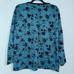Carolyn Taylor NWT  for by Design Floral Blouse Medium Velvet Neckline Photo 5