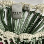 Vila Milano Womens Crochet Open Knit Sweater‎ XS/S Green Photo 3
