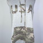 SEW IN LOVE Gray Green Camo USA America Sleeveless Hoodie Medium Photo 1