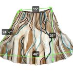 Elie Tahari 100% Linen Mara Aquamarine Abstract Stripe Skirt Fit & Flare Size 8 Photo 3