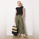 Cloth & Stone  Blanket Stitch Top M Black Photo 1