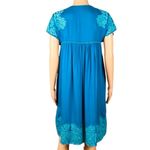 Sundance  “Bright Pathway” teal, embroidered, shift dress w/POCKETS. Size XS. EUC Photo 8