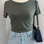 Wild Fable  Green Cropped Tee Shirt Top Photo 0