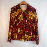 Sag Harbor Bright Maximal Floral Print Button Front Blouse Boho Garden Size MD Photo 6