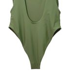 Aerie Super Scoop One Piece Swimsuit Size Large Olive Green Hi Cut Cheeky Swim Photo 9