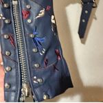 Design Lab  FAUX LEATHER EMBELLISHED FLORAL TRENDY JACKET SMALL Photo 4