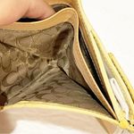 Coach  Womens Wallet Bifold Button Shut Small Off White Yellow Leather #0817 Photo 2