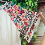 Free People Boutique Fringe Short Sleeve Shirt Blouse Top 4XL Plus Boho Floral Cheetah Print Photo 2