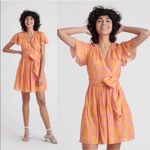 Tanya Taylor  "Paris" Orange Floral Wrap Dress Sz 14‎ Photo 1