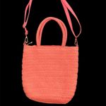 Crossi NWT pink woven straw handbag with handles and removable crossbody strap Pink Photo 1