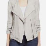 Nic+Zoe  sz XS linen zip cream blazer‎ jacket NWOT Photo 0