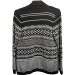 Talbots  Lambswool Blend Open Front Cardigan Sweater L Black Nordic Fair Isle Photo 3