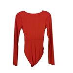 Topshop  Women's Dark Orange Long Sleeve Onepiece Bodysuit Photo 1