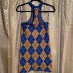 Urban Outfitters  Blue Tan High Neck Argyle Mini Sweater Dress, Small NWT Photo 1