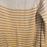 Tea N Rose Crew neck cotton dark yellow white sweater womens Medium stripes Photo 1