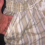 Briggs New York  High Waist Striped Shorts in Tan and White Photo 3